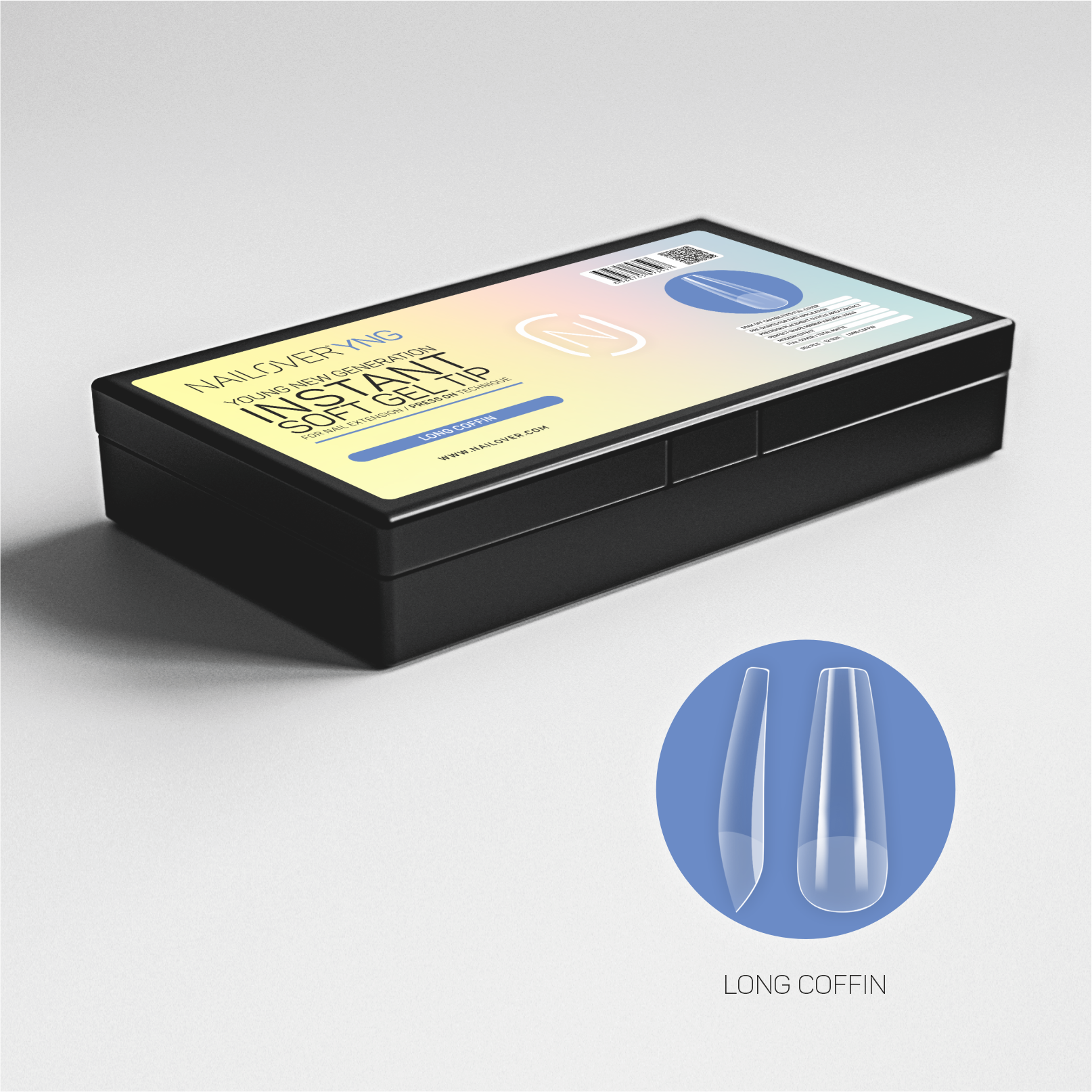 Long Coffin Soft Nail Tip Full Matt