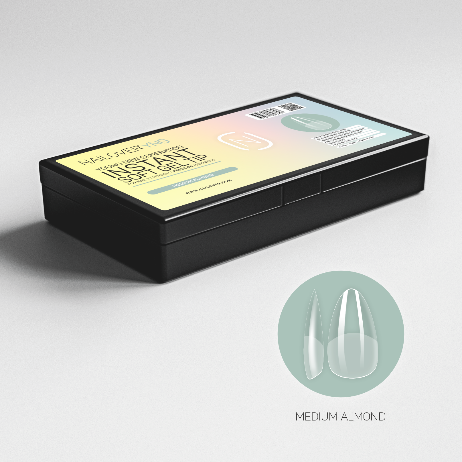 Medium Almond Soft Nail Tip Full Matt