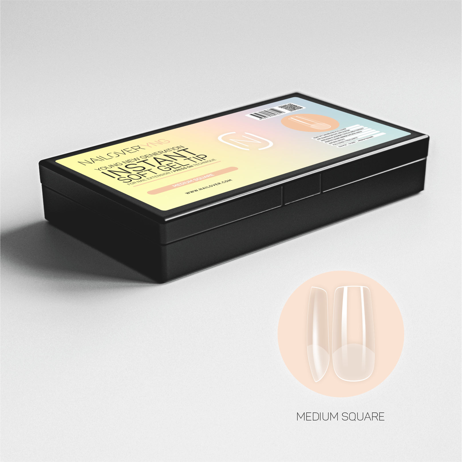 Medium Square Soft Nail Tip Full Matt