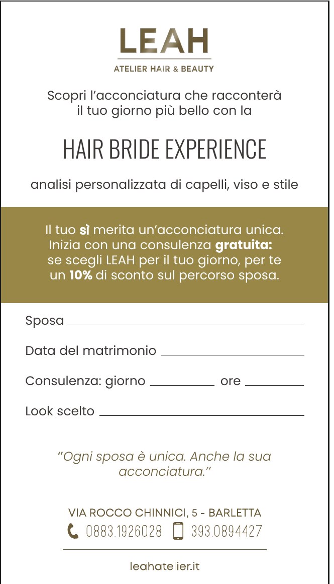 Voucher Hair Bride Experience LEAH – retro